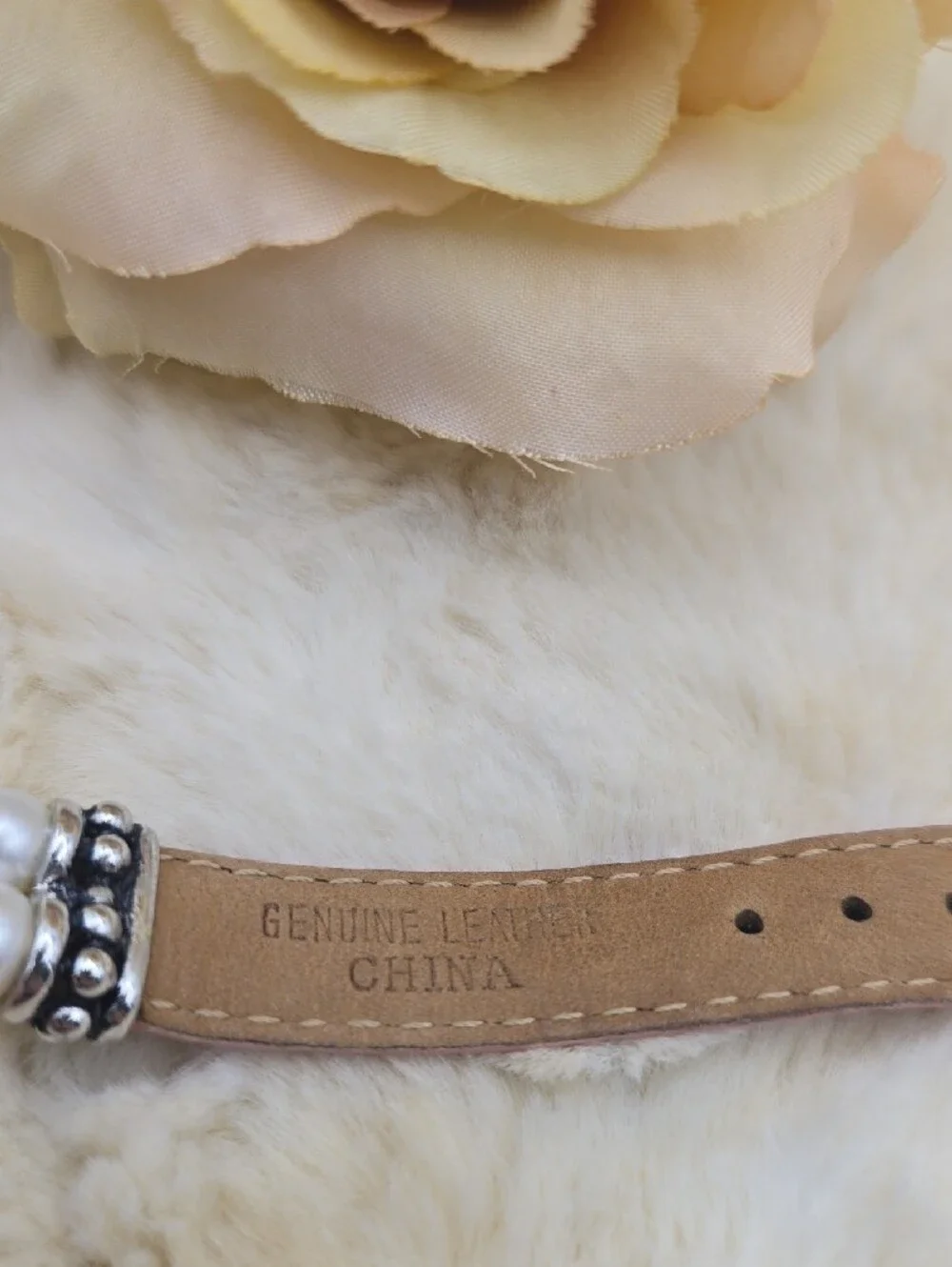 Honora Vintage Pink Leather Double Row Cultured Freshwater Pearl Buckle Bracelet